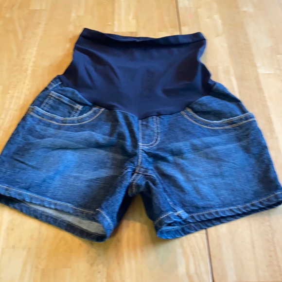 Indigo Blue Shorts Denim Maternity Shorts Size S Indigo Blue Poshmark